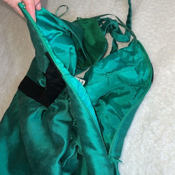 Tibi Ruffle Halter Wrap Dress Green Size 6 - Picture 8 of 12